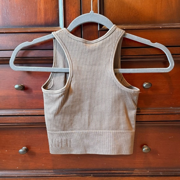 STRONGER ribbed seamless crop top & leggings XS Brown - Like New - $55 (deal!) - Picture 6 of 11